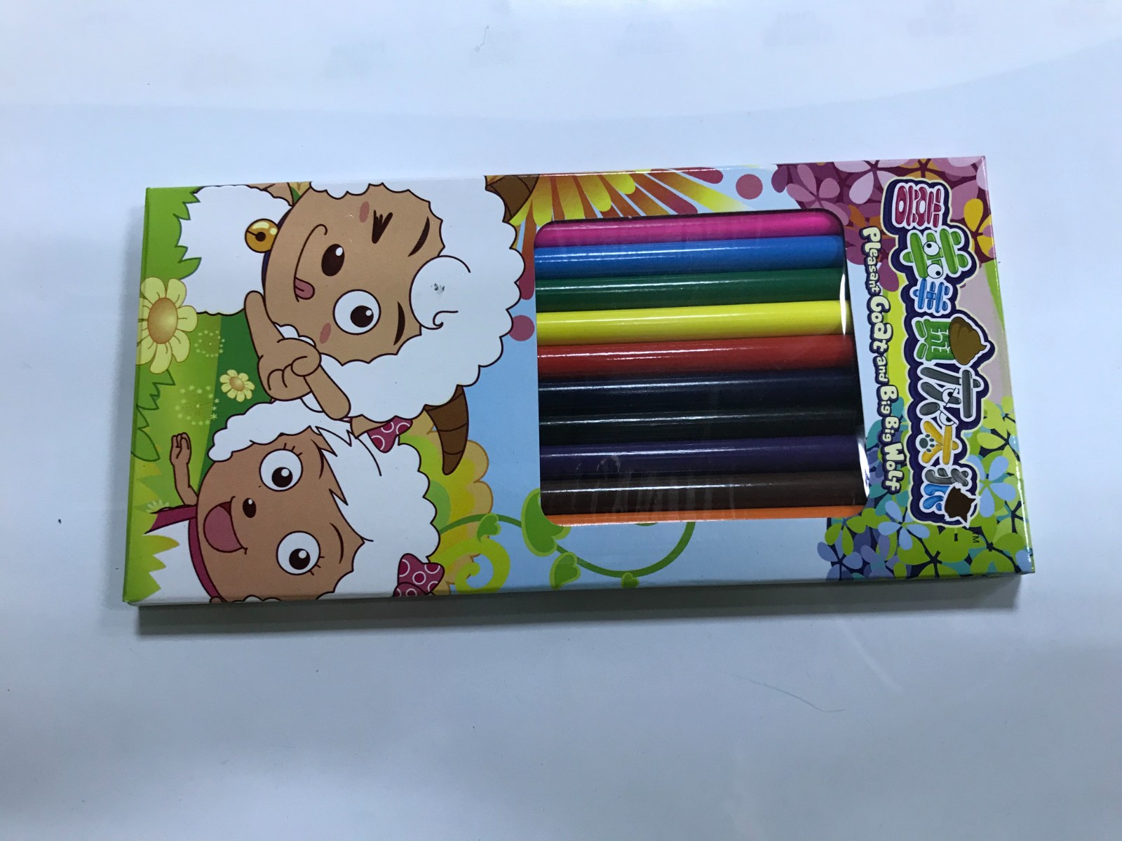 喜羊羊12入紙盒裝彩色鉛筆 材質木頭/石墨